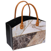 Porte-revues rectangulaire en simili cuir marbre cm33,5x15,5h26/40
