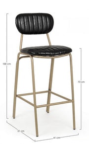 Bar vintage tabouret addy noir 41x51x100h cm