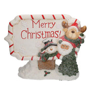 Écrit en résine blanc rouge avec led cm45x12h36