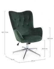 Fauteuil design en velours vert