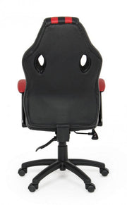 Fauteuil de bureau avec accoudoirs Spider en similicuir rouge