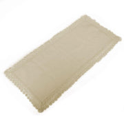 Nappe de chemin de table en tissu crème avec dentelle rectangulaire cm45x100