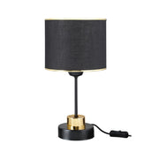 Lampe de table en métal et abat-jour en tissu noir Arden ASZ1633
