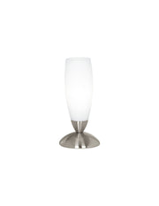 Lampe de table Goblet en verre blanc slim Eglo.