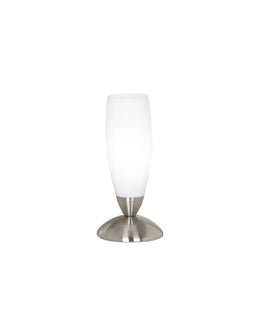 Lampe de table Goblet en verre blanc slim Eglo.