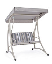 Rocking chair 2 places en acier Ivoire GRELY 145x120x h185 cm