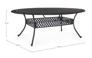 Table ovale Ivrea en aluminium anthracite 200x150 cm