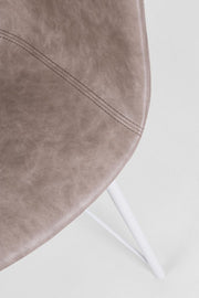 Chaise vintage simili cuir beige blanc Warhol 59 x 54,5 x 80 cm