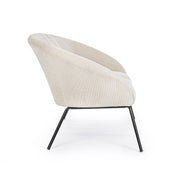 Canapé velours blanc acier Aiko Velvet 142 x 80 x 75 cm