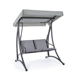 Rocking chair acier 2 places Anthracite GRELY 145x120x h185 cm