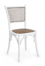 Chaise en bois blanc de style rustique