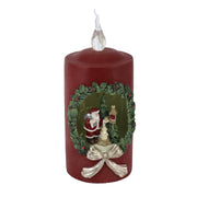 Bougie résine led rouge cm8x8h19