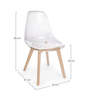 Chaise de salle à manger en polycarbonate transparent EASY 52x47x h82 cm