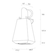 Hotte aspirante DIAMOND en inox cuivre antique 50 cm