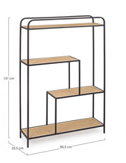 Bibliothèque de forme en acier avec quatre étagères Anthracite ELYOT 85,5x25,5x h131 cm