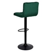 Tabouret réglable vert foncé avec pieds noirs mats