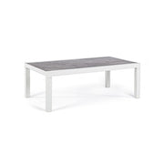 Table basse d'extérieur en aluminium blanc KLEDI LUNAR 120x70x h43 cm