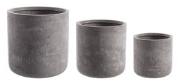 Set3 P.Vaso Cement Cyl Gris