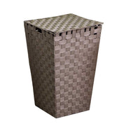 Panier carré en polyester gris tourterelle cm33x33h53