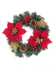 12x Couronne Josie Poinsettia Rouge D35