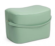 Pouf rectangulaire en simili cuir avec poignée GIONA Vert Clair 51x34x h35 vm