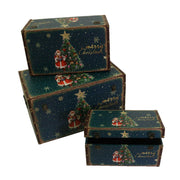 Tronc d'arbre rectangulaire en éco-cuir bleu 1-3 cm59x36h33