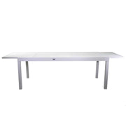 Table en aluminium extensible Jardin blanc CM 90 x 210-280 x H 73
