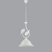 Lustre suspendu en fer Argenté Blanc 30x h34 cm