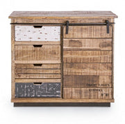 Buffet 1 porte 4 tiroirs Tudor cm 90 x 35 x 85 h