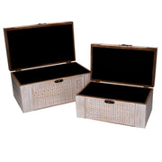 Boîte rectangulaire en bois blanchi 1-2 cm34x20,5h17,5