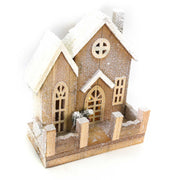 Maison en bois avec led naturel cm26x14h30