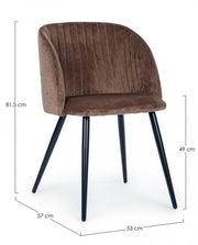 Chaise acier velours rouille Queen 53 x 57 x 81,5 cm