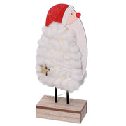 Tissu led blanc en bois de père noël cm10x5h21