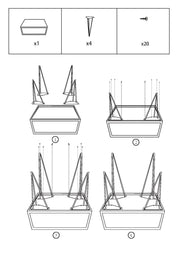 Table plateau carrée en métal cm35x35h55