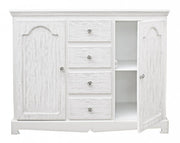 Buffet en MDF deux portes quatre tiroirs Bianca BLANC 100x40x h80 cm