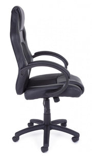Fauteuil de bureau avec bracelets Racing en simili cuir noir