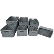 Tiroir en polyester gris 1-7 avec poignées en métal cm38x28h21