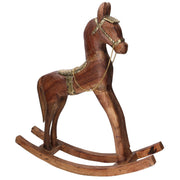 Cheval en bois recouvert de métal doré cm40x11h46
