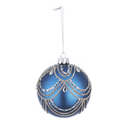 Boule de Noël en verre Lavish Blue 8 cm