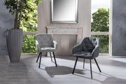 Lot de 2 chaises en tissu 60cm x 55cm H. 79cm