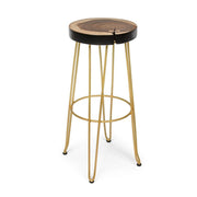 Tabouret de bar en bois doré style Atmosphere