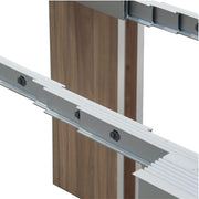 Table console extensible avec structure pliante, finition orme, 90x50-300 cm