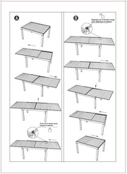 Table en aluminium extensible Jardin blanc CM 90 x 210-280 x H 73