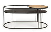 Table basse ovale en acier noir Elyot