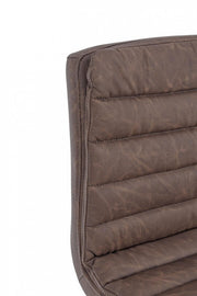 Tabouret de bar vintage simili cuir marron Connor 41 x 50 x 94,5 cm