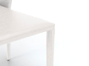 Chaise en similicuir et assise blanche 49x56x82h cm