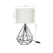 Lampe de bureau Noir Blanc urban 25x h46,5 cm