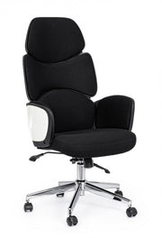 Fauteuil de bureau noir et blanc rembourré Armstrong