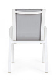 Chaise Pelagius blanche avec accoudoirs