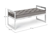 Banquette en velours gris Sveva 97 x 44 cm